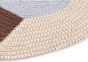 Tappeto The Crochet Collection Mono Azzurro Beige Marrone Verde Geometrico 180x100 cm