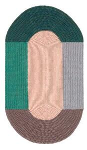 Tappeto The Crochet Collection Mono Rosa Verde Geometrico 180x100 cm