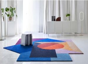 Tappeto Zoe Kubb Blu Arancione Geometrico 260x300 cm