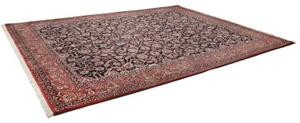 Tappeto Bidjar Con Seta Floreale Blu Scuro Rosso Mattone 305x399 Cm