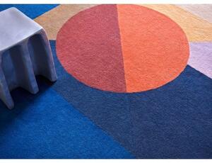 Tappeto Zoe Kubb Blu Arancione Geometrico 260x300 cm