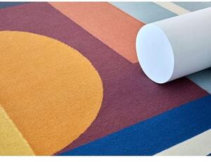 Tappeto Zoe Sool Blu Arancione Geometrico 220x300 cm