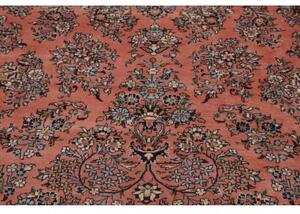 Tappeto Sarough Medaglione Floreale Corallo Avorio 338x486 Cm
