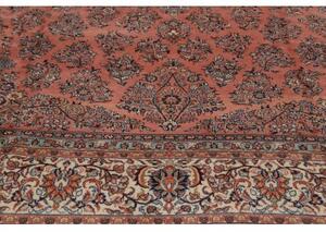 Tappeto Sarough Medaglione Floreale Corallo Avorio 338x486 Cm