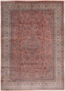 Tappeto Sarough Medaglione Floreale Corallo Avorio 338x486 Cm