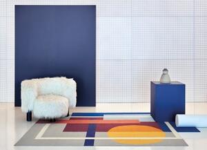 Tappeto Zoe Sool Blu Arancione Geometrico 220x300 cm
