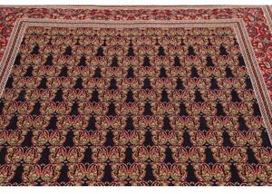 Tappeto Tabriz 50 Raj Stilizzato Blu Scuro Rosso 160x212 Cm