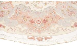 Tappeto Tabriz 50 Raj Medaglione Floreale Avorio Rosa Cipria 201x312 Cm