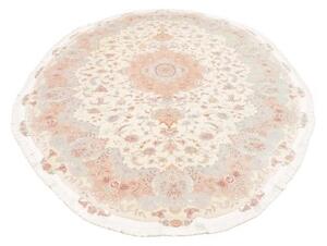 Tappeto Tabriz 50 Raj Medaglione Floreale Avorio Rosa Cipria 201x312 Cm