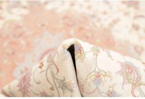 Tappeto Tabriz 50 Raj Medaglione Floreale Avorio Rosa Cipria 201x312 Cm