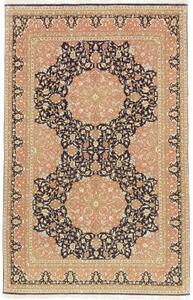 Tappeto Ilaam Medaglione Floreale Rosa Antico Nero 139x217 Cm
