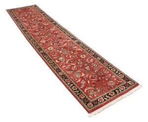 Tappeto Ghom Floreale Rosso Ruggine Nero Corsia 68x312 Cm