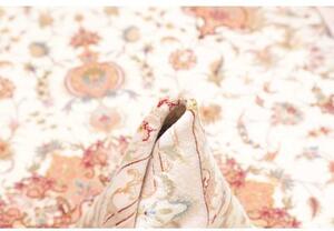 Tappeto Tabriz 70 Raj Medaglione Floreale Avorio Rosa Salmone 148x219 Cm