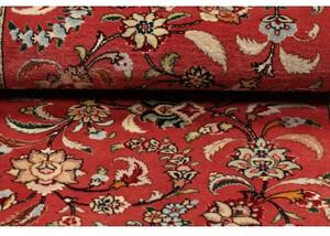 Tappeto Ghom Floreale Rosso Ruggine Nero Corsia 68x312 Cm