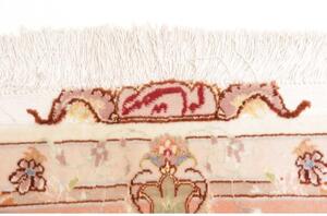 Tappeto Tabriz 70 Raj Medaglione Floreale Avorio Rosa Salmone 148x219 Cm