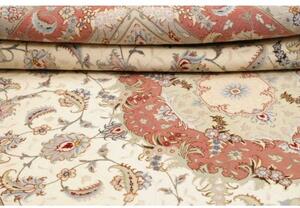 Tappeto Tabriz 70 Raj Medaglione Floreale Avorio Corallo 196x311 Cm