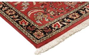 Tappeto Ghom Floreale Rosso Ruggine Nero Corsia 68x312 Cm