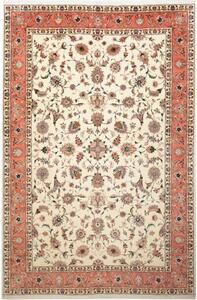Tappeto Tabriz 50 Raj Floreale Avorio Corallo 202x308 Cm