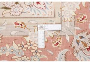 Tappeto Tabriz 70 Raj Medaglione Floreale Avorio Corallo 196x311 Cm