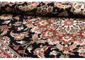 Tappeto Ilaam Medaglione Floreale Nero Rosso 110x160 Cm