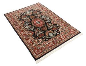 Tappeto Ilaam Medaglione Floreale Nero Rosso 102x145 Cm