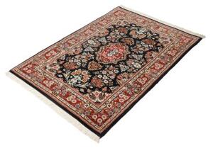 Tappeto Ilaam Medaglione Floreale Nero Rosso 102x145 Cm