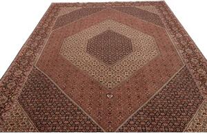 Tappeto Bidjar Con Seta Stilizzato Rosso Ruggine Beige 256x355 Cm