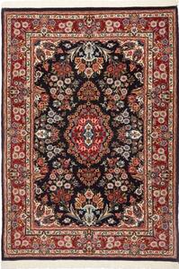 Tappeto Ilaam Medaglione Floreale Nero Rosso 102x145 Cm