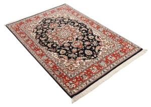 Tappeto Ilaam Medaglione Floreale Nero Rosso 110x160 Cm