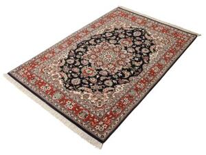 Tappeto Ilaam Medaglione Floreale Nero Rosso 110x160 Cm
