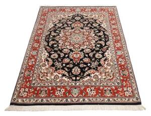 Tappeto Ilaam Medaglione Floreale Nero Rosso 110x160 Cm
