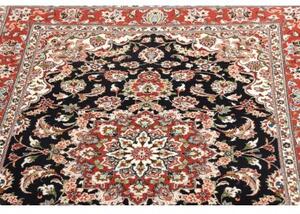 Tappeto Ilaam Medaglione Floreale Nero Rosso 110x160 Cm
