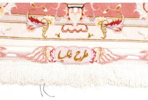 Tappeto Tabriz 70 Raj Medaglione Floreale Avorio Rosa Antico 149x220 Cm