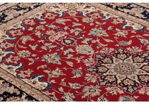 Tappeto Isfahan Medaglione Floreale Rosso Blu Scuro 108x174 Cm