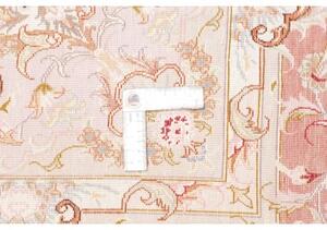 Tappeto Tabriz 70 Raj Medaglione Floreale Avorio Rosa Antico 149x220 Cm