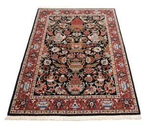 Tappeto Ilaam Floreale Nero Rosso 103x157 Cm