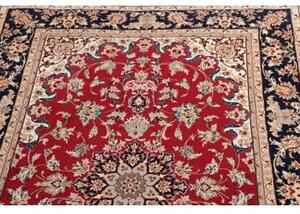 Tappeto Isfahan Medaglione Floreale Rosso Blu Scuro 108x174 Cm