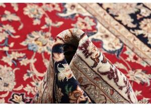 Tappeto Isfahan Medaglione Floreale Rosso Blu Scuro 108x174 Cm