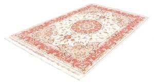 Tappeto Tabriz 70 Raj Medaglione Floreale Avorio Rosa Antico 149x220 Cm