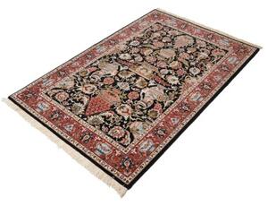 Tappeto Ilaam Floreale Nero Rosso 103x157 Cm