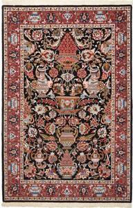 Tappeto Ilaam Floreale Nero Rosso 103x157 Cm
