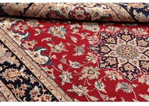 Tappeto Isfahan Medaglione Floreale Rosso Blu Scuro 108x174 Cm
