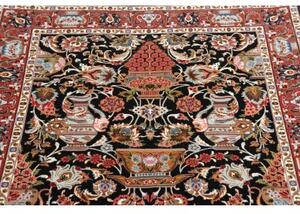 Tappeto Ilaam Floreale Nero Rosso 103x157 Cm