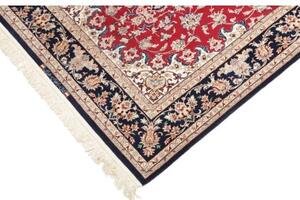 Tappeto Isfahan Medaglione Floreale Rosso Blu Scuro 108x174 Cm