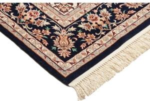 Tappeto Isfahan Medaglione Floreale Rosso Blu Scuro 108x174 Cm