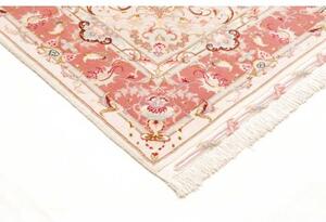 Tappeto Tabriz 70 Raj Medaglione Floreale Avorio Rosa Antico 149x220 Cm