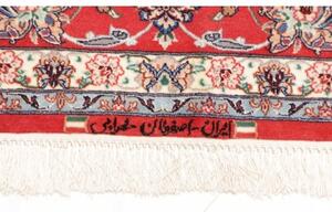 Tappeto Isfahan Medaglione Floreale Blu Notte Rosso Corallo 157x232 Cm