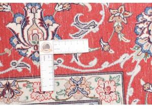 Tappeto Isfahan Medaglione Floreale Blu Notte Rosso Corallo 157x232 Cm
