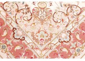 Tappeto Tabriz 70 Raj Medaglione Floreale Avorio Rosa Antico 149x220 Cm