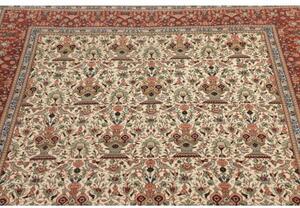 Tappeto Ilaam Floreale Avorio Rosso Mattone 135x211 Cm